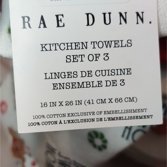 Rae Dunn Gingerbread House Home Sweet Home Kitchen Hand Towels Set - Picture 6 of 8